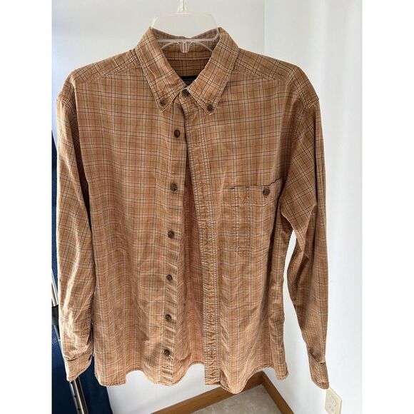 Orange Plaid Woolrich‎ Button Down - Picture 1 of 3